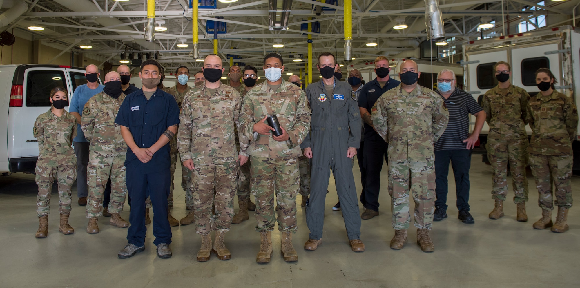 Group photo of an airman with leadership.