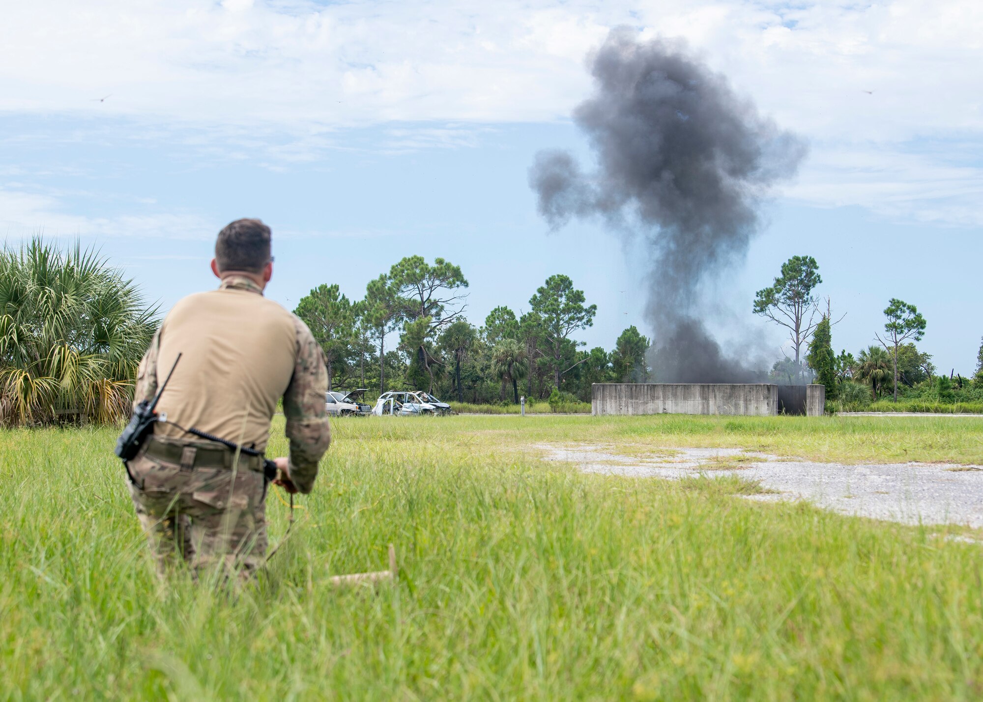 Explosive Ordnance Disposal Airmen conduct training at MacDill AFB