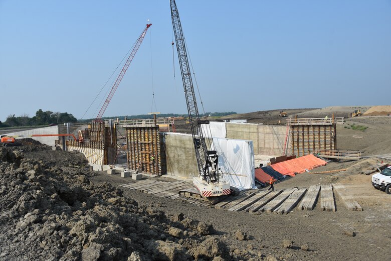A construction site with a crane