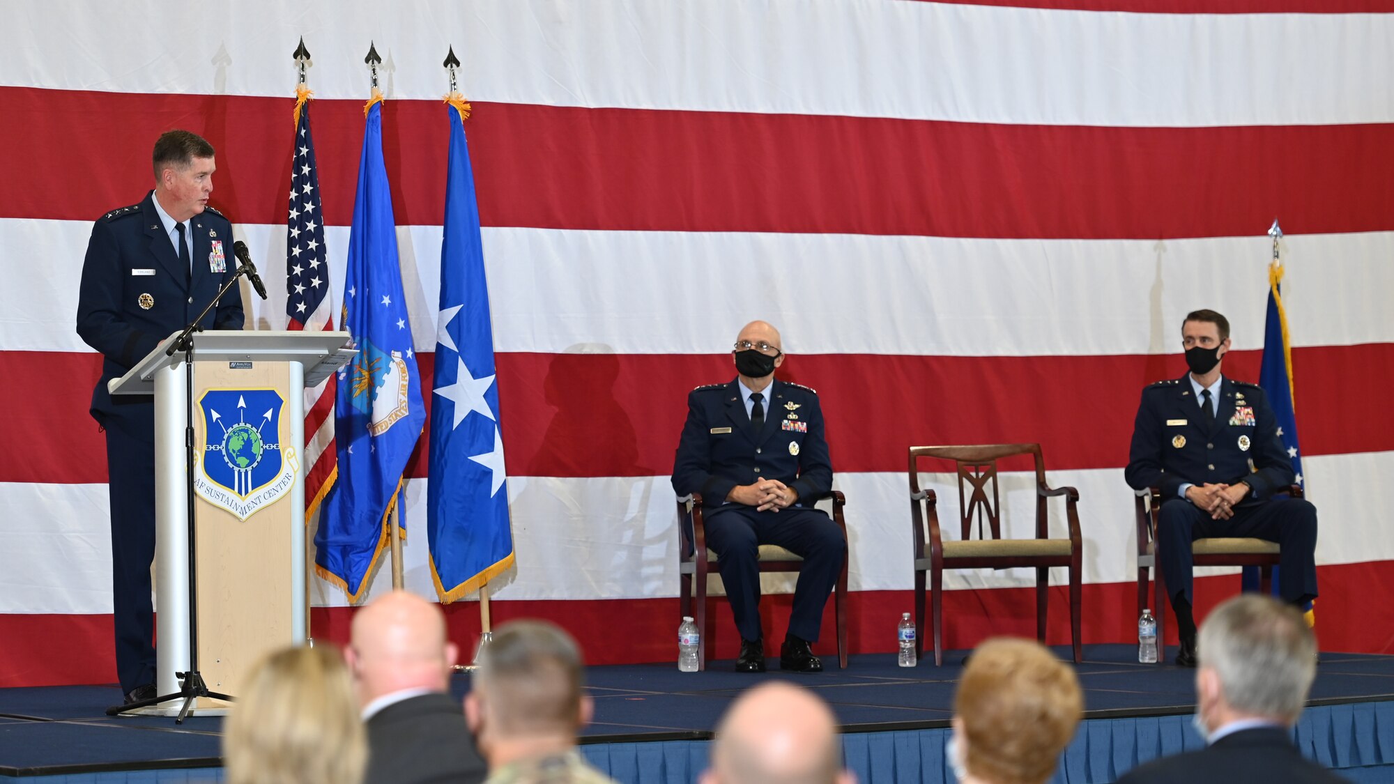 Air Force Sustainment Center’s change of command ceremony at Tinker Air Force Base, Oklahoma, Aug. 17, 2021.