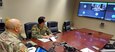 U.S. Army Col. Jeffrey T. Lopez, left, U.S. Army South Security Cooperation Division chief, and Chilean Army Col. Jorge Salinas, right, U.S. Army South partner nation liaison officer, meet virtually with Chilean Army participants during the 16th Annual U.S.-Chilean Army Staff Talks, Aug. 19, 2021, at Fort Sam Houston, Texas. As the Army’s Executive Agent, U.S. Army South conducts bilateral staff talks with partner nations in the U.S. Southern Command’s area of responsibility to strengthen the command’s professional relationships and create training opportunities in the Western Hemisphere.