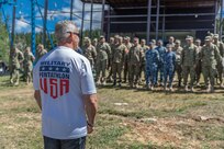 American and Romanian reserve service members participate in an orienteering training event
