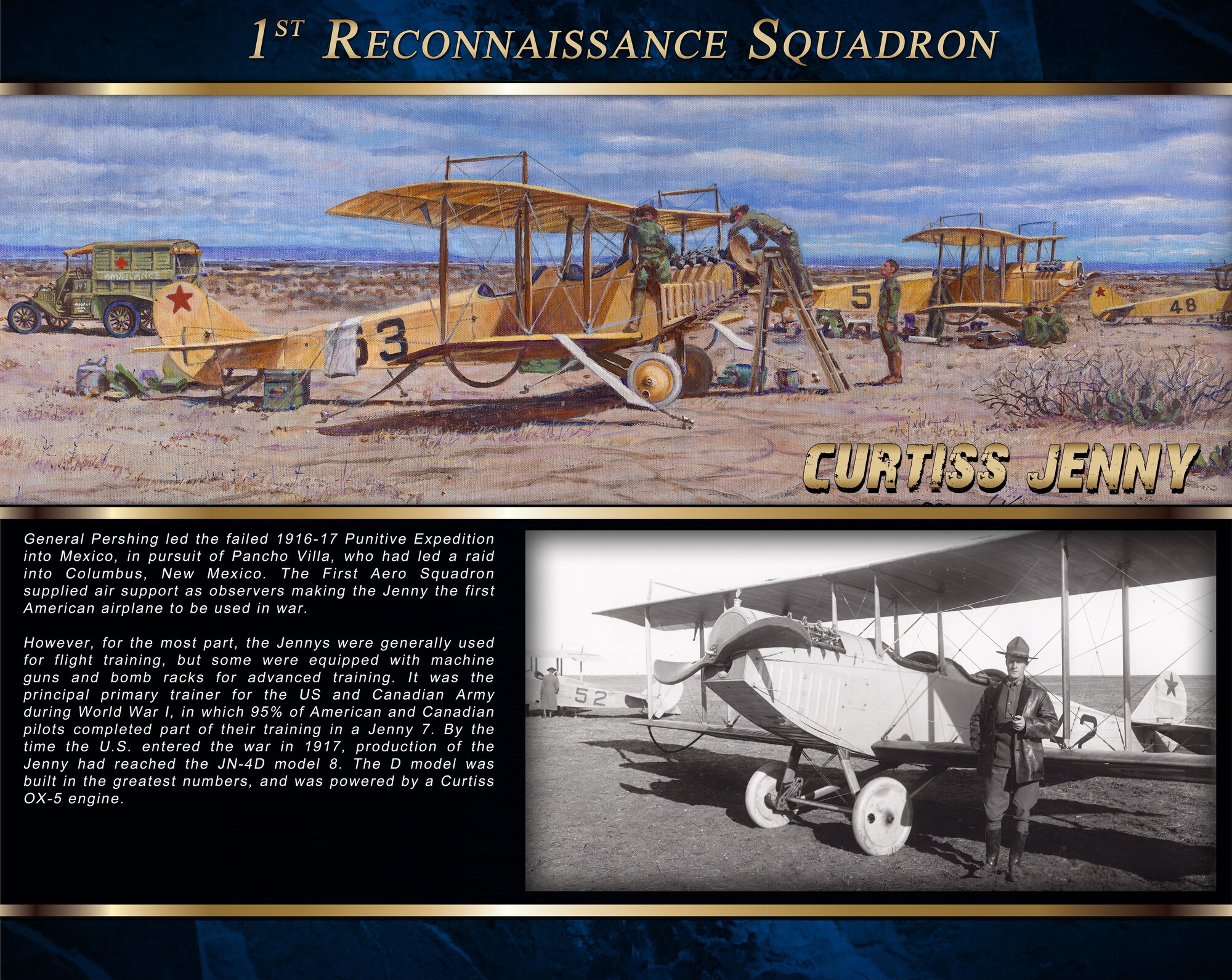 The Curtiss Jenny was the first American airplane to be used in war.