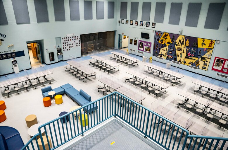 Since the onset of COVID-19, teachers have found safe and healthy way to feed students with adequate amounts of space and dividers.