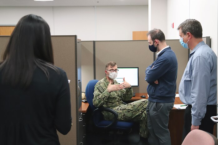 IMAGE: Petty Officer 1st Class Ryan Nowlin, a fire controlman with AEGIS Ashore Romania, provides feedback to Naval Surface Warfare Center Dahlgren Division (NSWCDD) engineers on the My Navy Learning (MNL) interface during a usability study June 3, aboard NSWCDD Dam Neck Activity (DNA) in Virginia Beach, Virginia. MNL is a next-generation system that will encompass personalized training, education and professional development throughout a Sailor’s entire career. The Distributed Training Branch at NSWCDD DNA teamed up with NSWCDD’s Human Systems Integration Branch to conduct usability studies with more than 20 Sailors as part of the design and development phase of the MNL project.