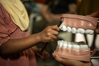 U.S. Army Civil Affairs Soldiers conduct oral hygiene class in We’a, Djibouti
