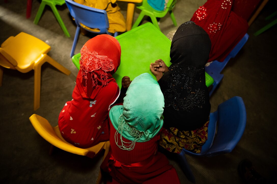 U.S. Army Civil Affairs Soldiers conduct oral hygiene class in We’a, Djibouti