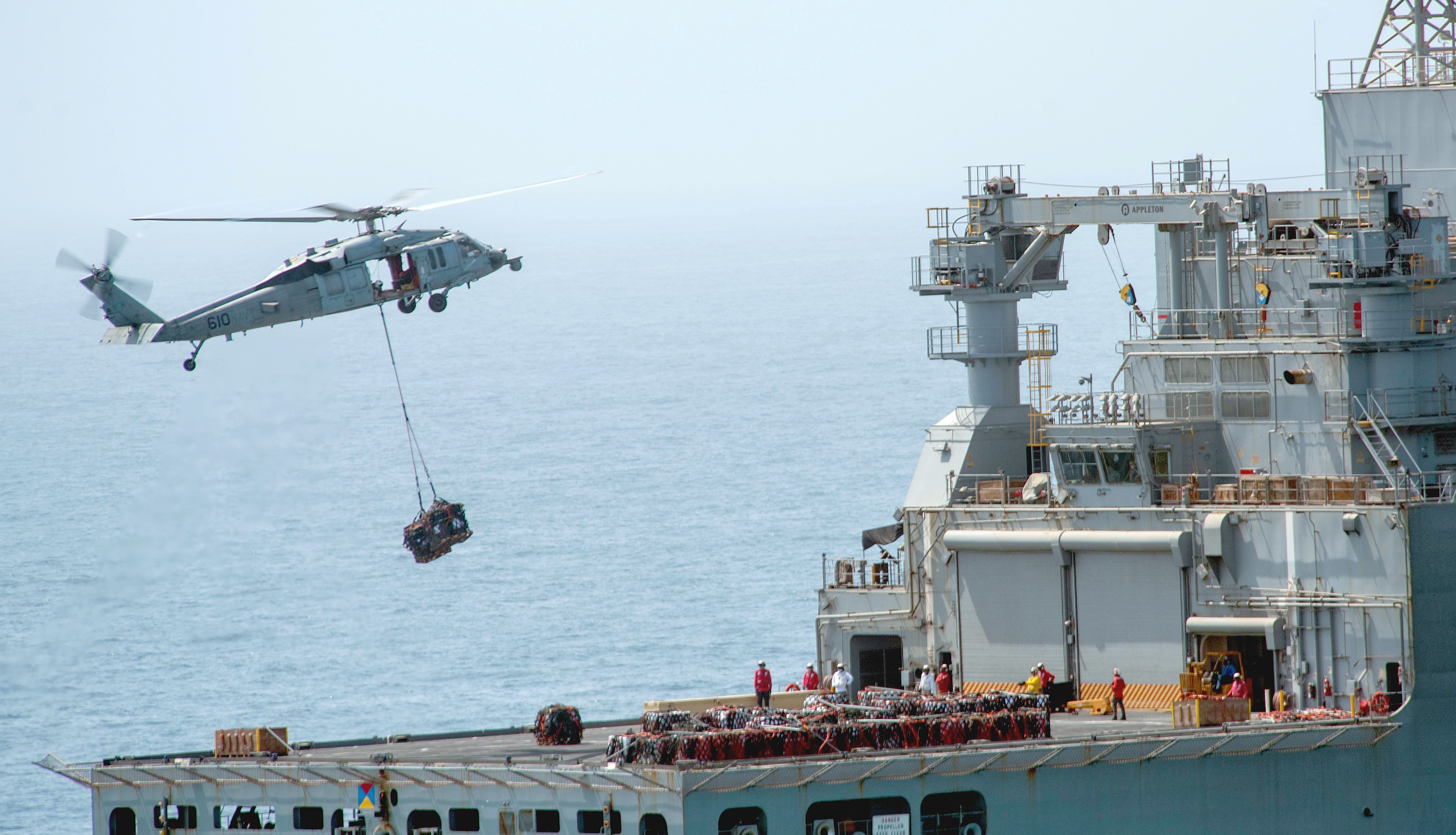 USNS Wally Schirra (T-AKE 8) replenishes USS Ronald Reagan (CVN 76), not pictured.