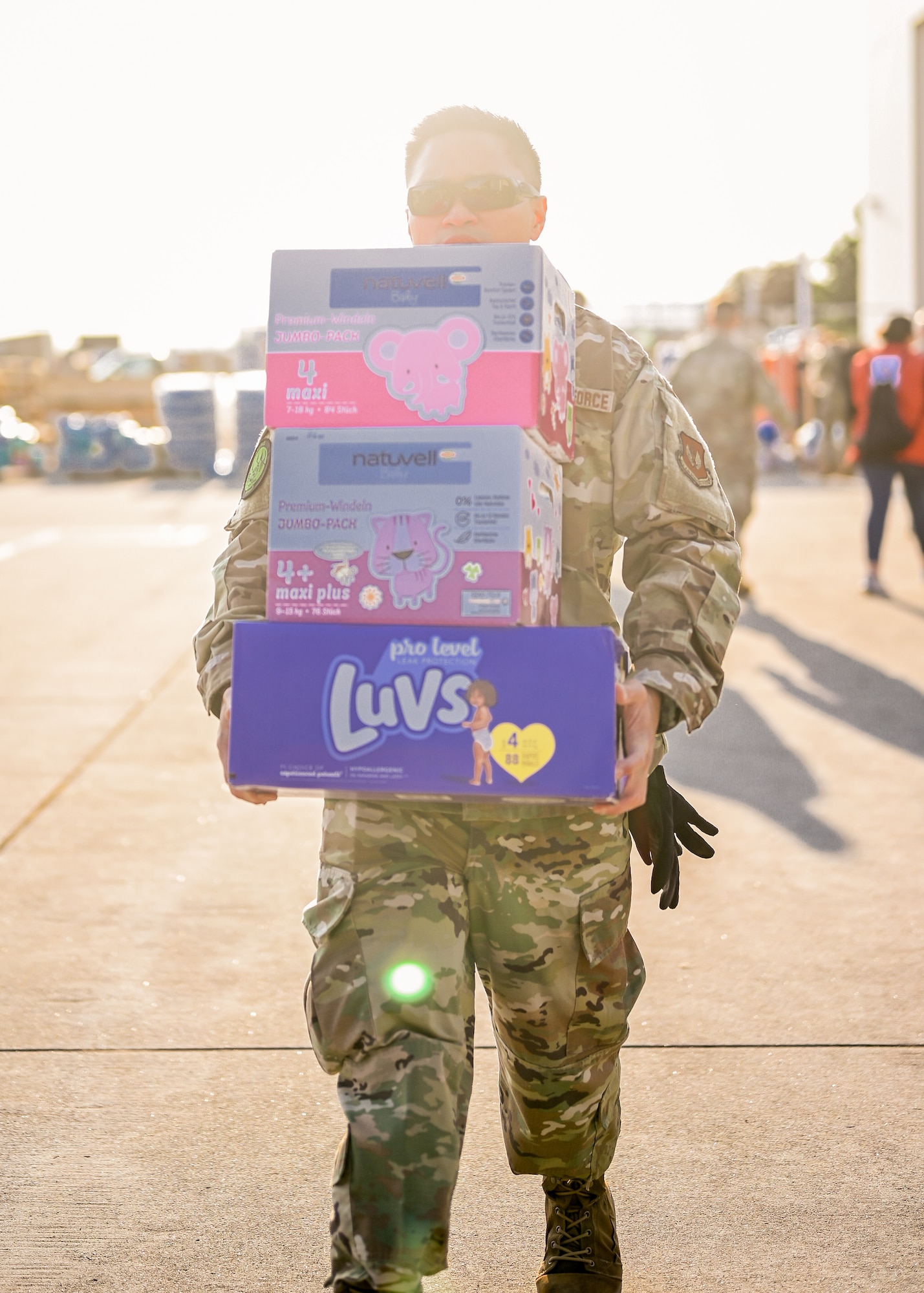 Airman carries diaper.