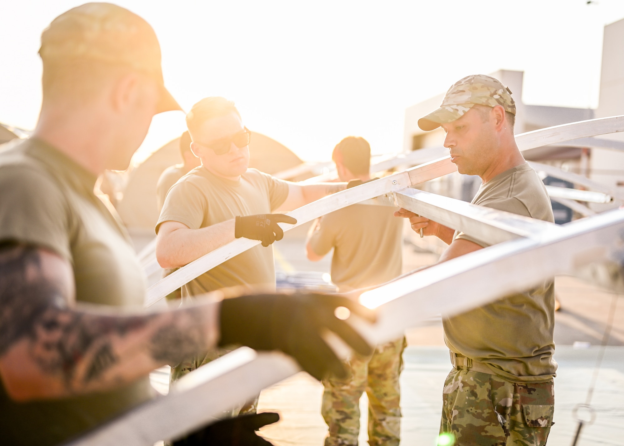 Airmen prepare tents