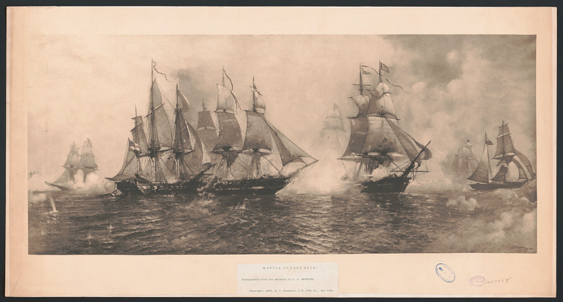 Battle of Lake Erie. , 1893. [New York:publisher not transcribed] Photograph. https://www.loc.gov/item/2018756278/



Klackner, C., copyright claimant.

Davidson, J.O., artist.
