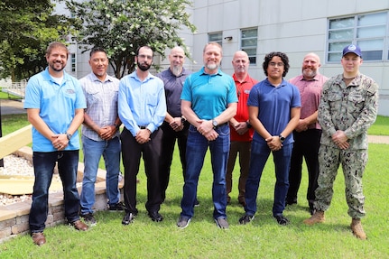 IMAGE: The Littoral Combat Ship Cyber Security Layered Defense team at Naval Surface Warfare Centers Dahlgren Division Dam Neck Activity poses for a photo. The team, along with their counterpart at Naval Surface Warfare Center Port Hueneme Division received the 2021 Warfare Centers Information Security Award.