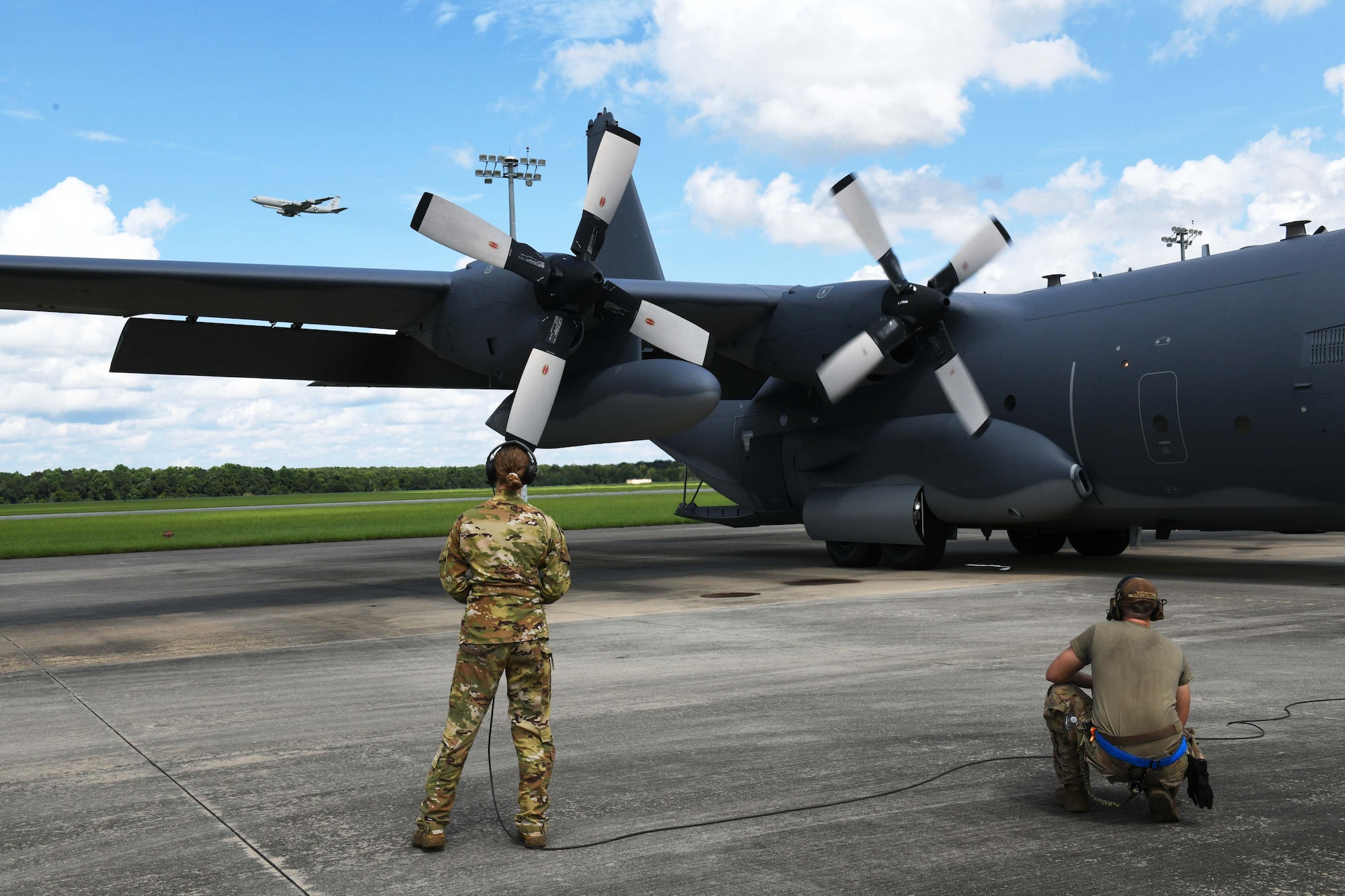 Airmen working