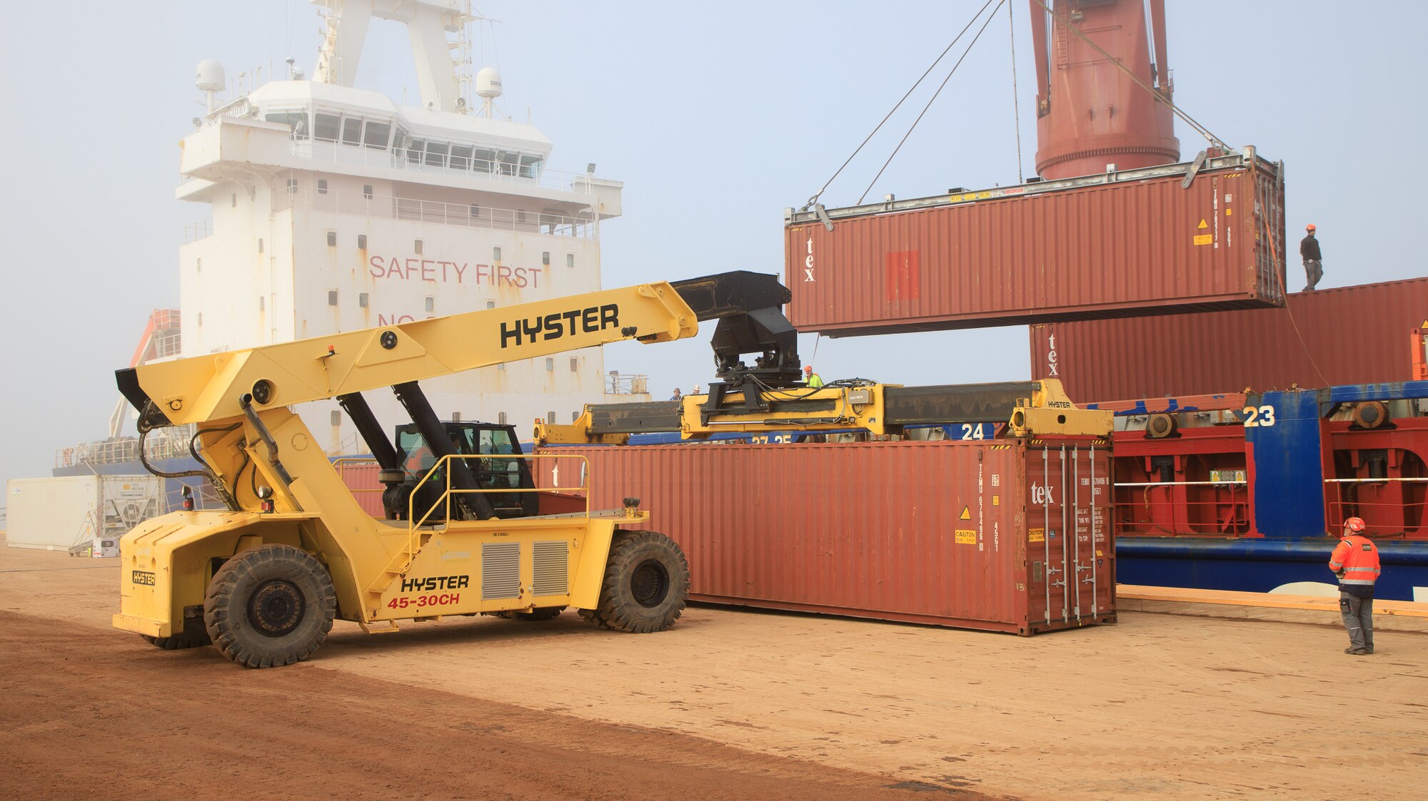 Supply crate in front of ship.