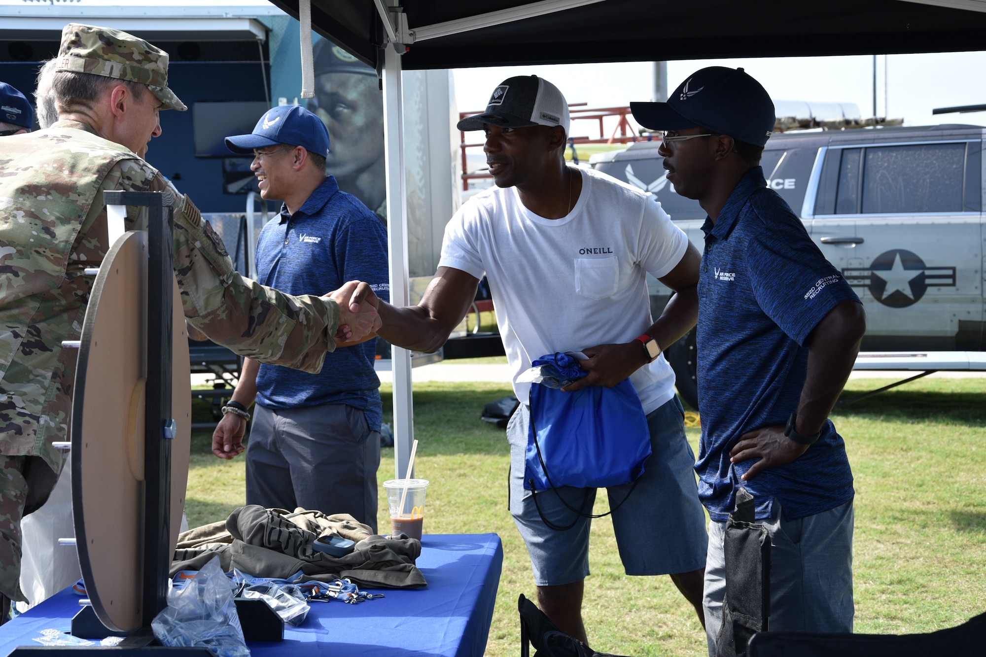 Air Force Sustainment Center Commander attends USO community event.