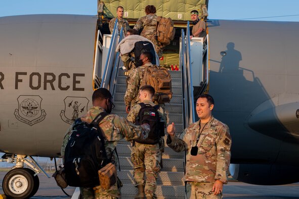 Airmen deploying on aircraft