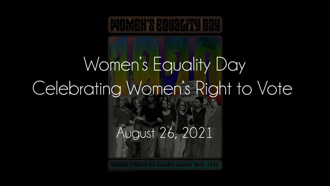 Text: Women's Equality Day: Celebrating Women's Right to Vote