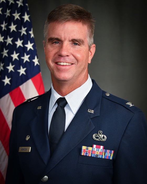 Col. John M. Nemecek is the Commander, 301st Fighter Wing Operations Group, U.S. Naval Air Station Joint Reserve Base Fort Worth, Texas. He is responsible for planning, directing, monitoring, and safe execution of all combat-oriented F-16C flight training within the 301st Fighter Wing. He directs the group’s execution of a 5,800+ Annual Flying Hour Program and a $3.5 million annual operations group budget. (U.S. Air Force photo by Jeremy Roman)