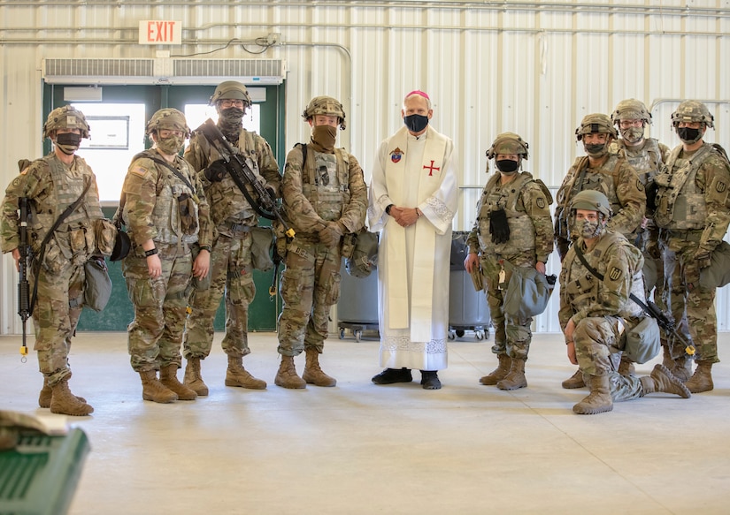 Bishop Spencer visits Fort McCoy, Wisconsin