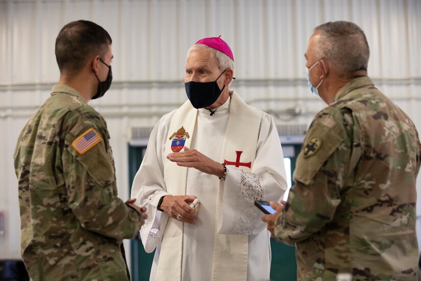 Bishop Spencer visits Fort McCoy, Wisconsin