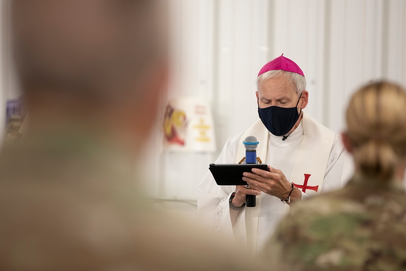 Bishop Spencer visits Fort McCoy, Wisconsin