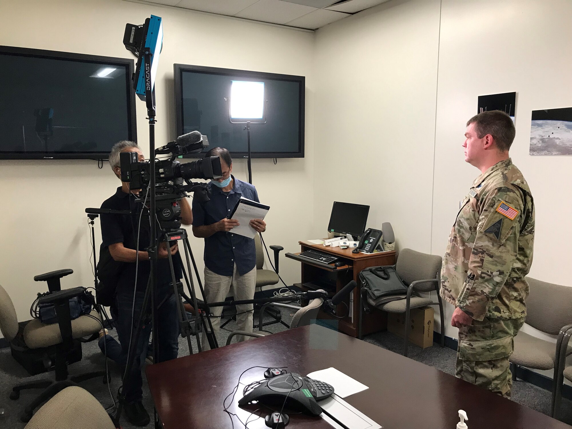 vandenberg guardians participate in an interview with a japanese news station
