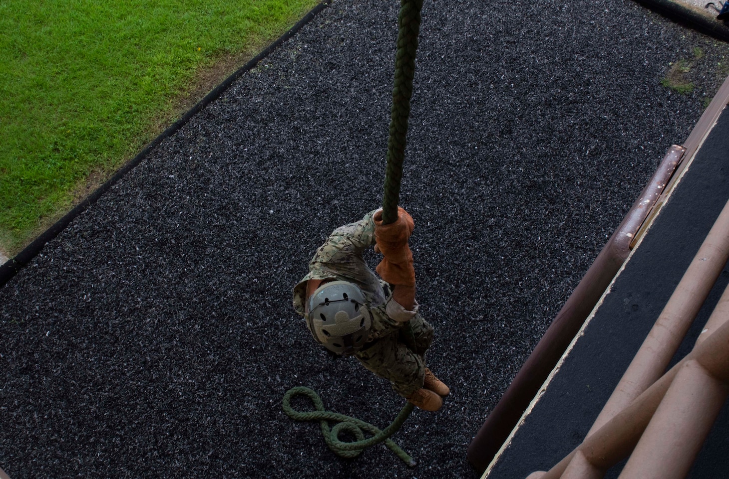 A U.S. Naval Special Warfare operator practices fast-rope techniques with partner nations as part of MALABAR 2021. MALABAR 2021 is an example of the enduring partnership between Australian, Indian, Japanese and American maritime forces, who routinely operate together in the Indo-Pacific, fostering a cooperative approach toward regional security and stability. Naval Special Warfare is the nation’s premiere maritime special operations force and is uniquely positioned to extend the Fleet’s reach and deliver all-domain options for naval and joint force commanders.