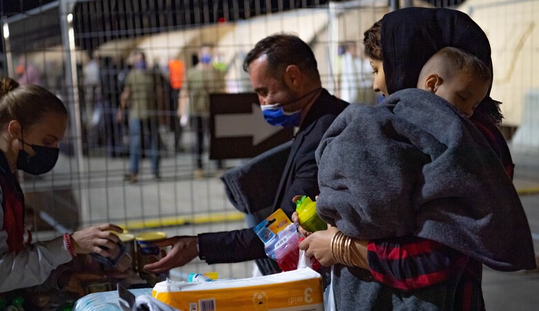 Evacuees receive donations