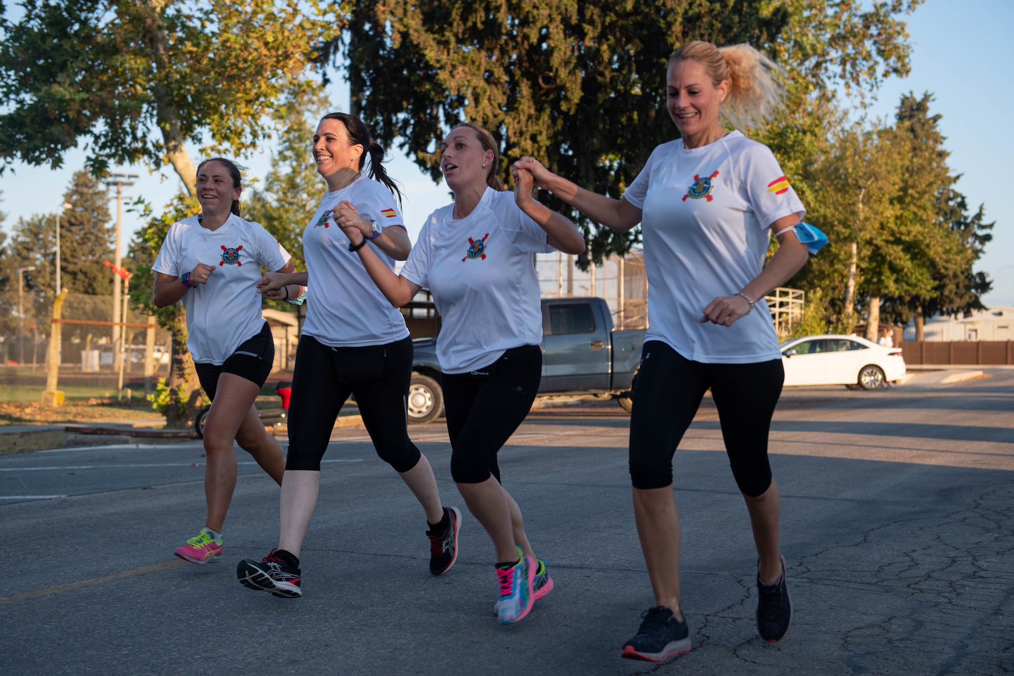 Runners crossing a finish line