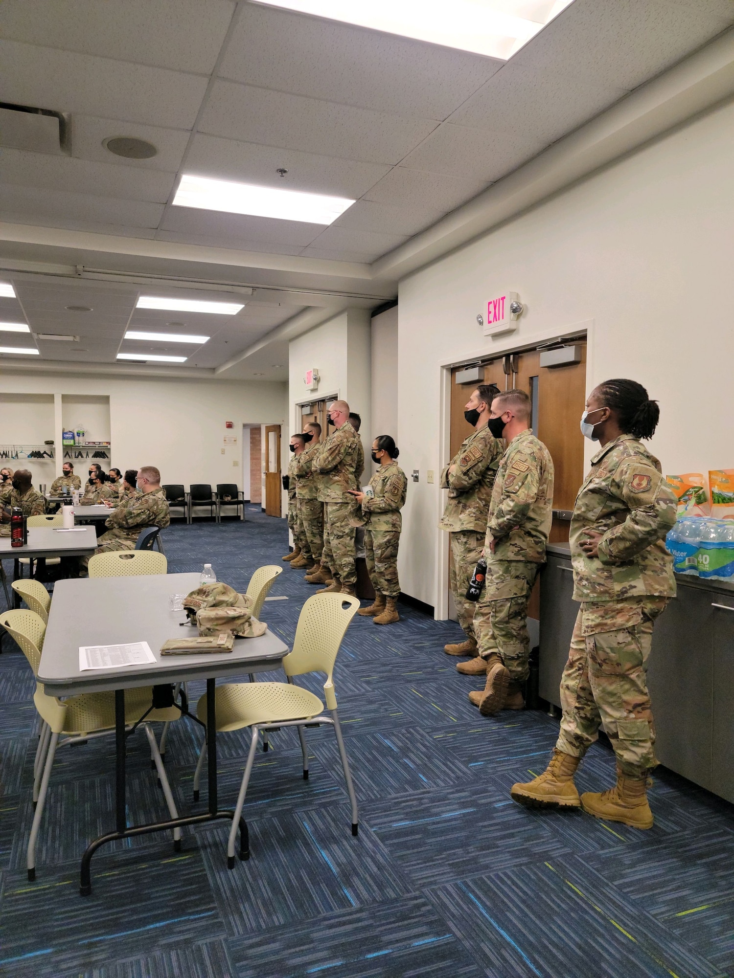 First sergeants from across the installation introduce themselves at the start of the additional-duty First Sergeant Symposium on Wright-Patterson Air Force Base. The symposium was conducted Aug. 16-20. (Contributed photo)