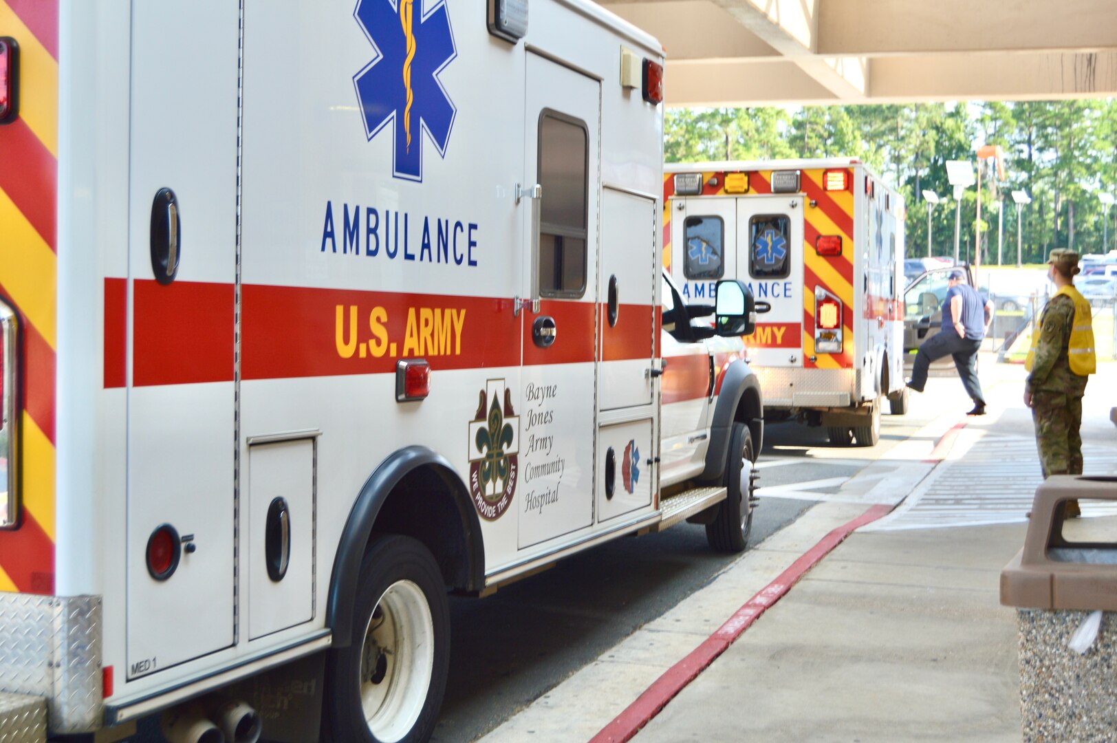 Bayne-Jones Army Community Hospital emergency department received casualty role players and tested capabilities during a full scale exercise at the Joint Readiness Training Center and Fort Polk, Louisiana Aug. 25.