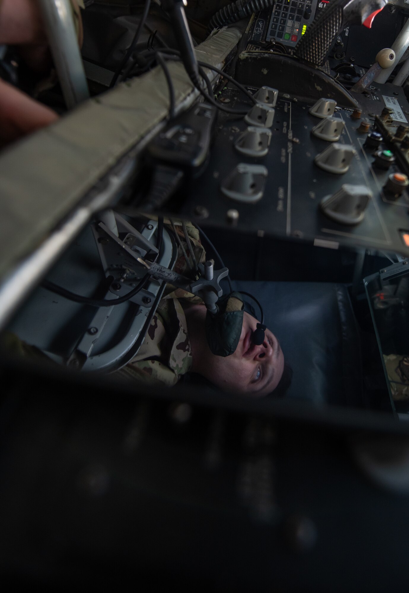 U.S. Air Force Staff Sgt. Dmitri McIntosh, 909th Air Refueling Squadron boom operator, refuels a U.S. Marine Corps F-35B Lightning II, Marine Fighter Attack Squadron based out of Marine Corps Air Station MCAS Iwakuni, Japan during a Large Scale Global Exercise 21 mission over the western Pacific Ocean, Aug. 18, 2021. LSGE21 participants have the opportunity to further enhance their capability and proficiency to respond to shared challenges as part of a joint or combined effort. (U.S. Air Force photo by Tech. Sgt. Micaiah Anthony)