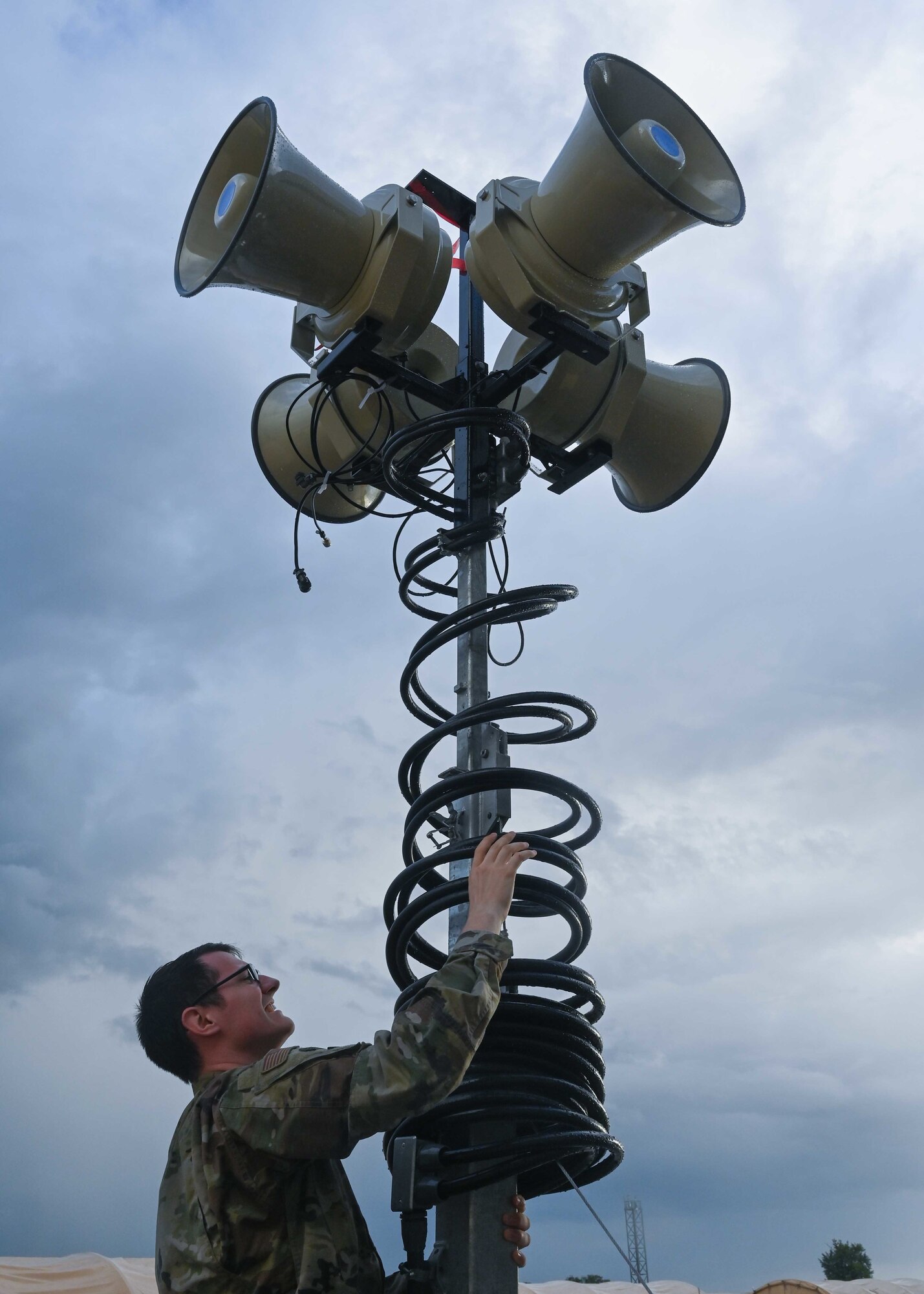 Airman  stand up PA system.