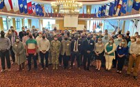 The 405th Army Field Support Brigade held a commander’s forum Aug. 24-26 at the Armstrong’s Club in Vogelweh, Kaiserslautern, Germany. Pictured here, forum attendees pose for as group photo. In attendance were battalion command teams and Logistics Readiness Center directors, as well as their deputies and some of their senior leaders. Also present were representatives from Logistics Civil Augmentation Program-Europe and LOGCAP-Africa, several senior Logistics Assistance Representatives, Base Operations Transportation and BASOPS Maintenance, the brigade’s primary staff and the brigade command group.