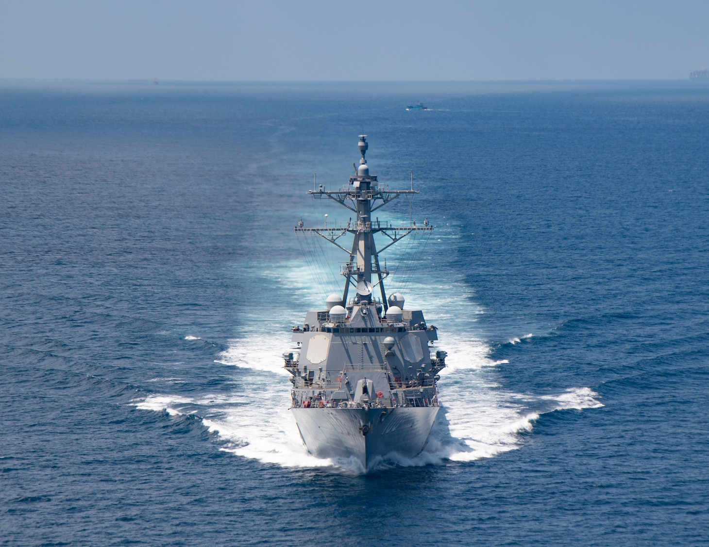 TAIWAN STRAIT (Aug. 27, 2021) Arleigh-burke class guided-missile destroyer USS Kidd (DDG 100) transits the Taiwan Strait during a routine transit, Aug. 27. Kidd is deployed supporting Commander, Task Force (CTF) 71/Destroyer Squadron (DESRON) 15, the Navy’s largest forward-deployed DESRON and U.S. 7th Fleet’s principal surface force.