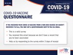 Did you get an email asking you to take a #COVIDVaccine Questionnaire? Please take a few moments to complete it! Feel confident knowing that it’s a safe and valid questionnaire from the #DOD.