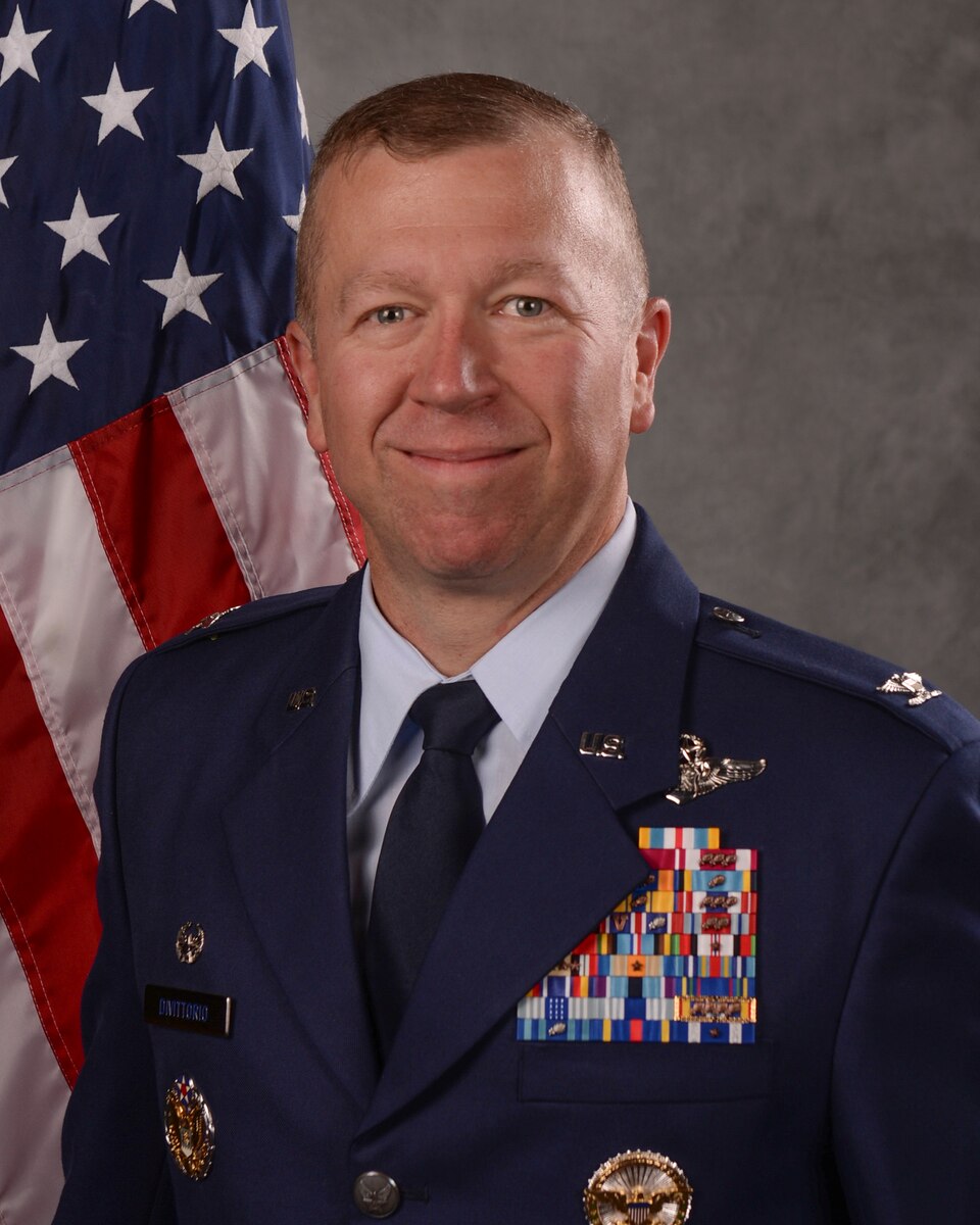 Col. DiVittorio entered the Air Force as a 1997 distinguished graduate of the AFROTC program at the Illinois Institute of Technology. He is a distinguished graduate of the Air Command and Staff College, graduate of the School of Advanced Air and Space Studies, and National Security Fellow at Harvard University's Kennedy School of Government. Col. DiVittorio previously served as Deputy Commander, 4th Operations Group, Commander for the 4th Operations Support Squadron "Silver Hawks," and Director of Operations for the 334th Fighter Squadron "Fighting Eagles" at Seymour Johnson AFB,N.C. He is a former airpower strategist and operational planner in Checkmate at Headquarters Air Force. Previous to this assignment, Col. DiVittorio was the Deputy Director, Force Readiness, in the Office of the Secretary of Defense
