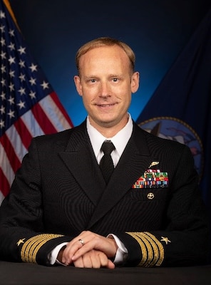 Official studio portrait of Capt. David Collins, Chief of Staff, Carrier Strike Group Twelve