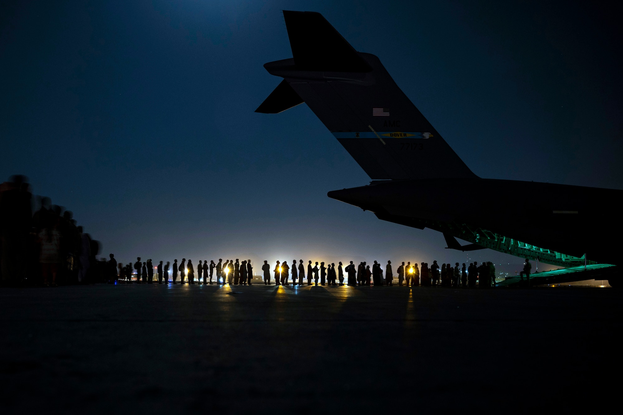 Evacuation at Hamid Karzai International Airport