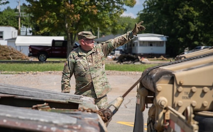 Dozens of Tennessee National Guard Soldiers and Airmen are assisting with relief efforts in Humphreys County after severe flooding in the area. Guard members are helping with debris cleanup, security, traffic control and distribution of supplies.
