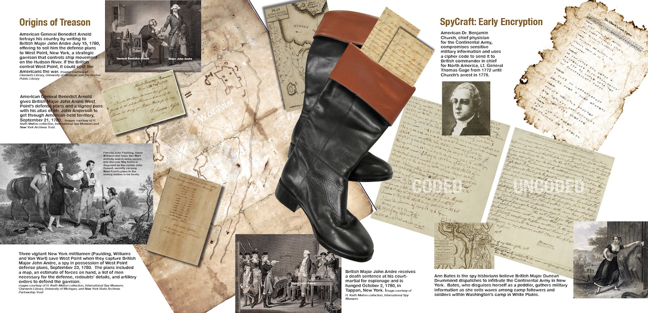 A graphic depicts the history of espionage.