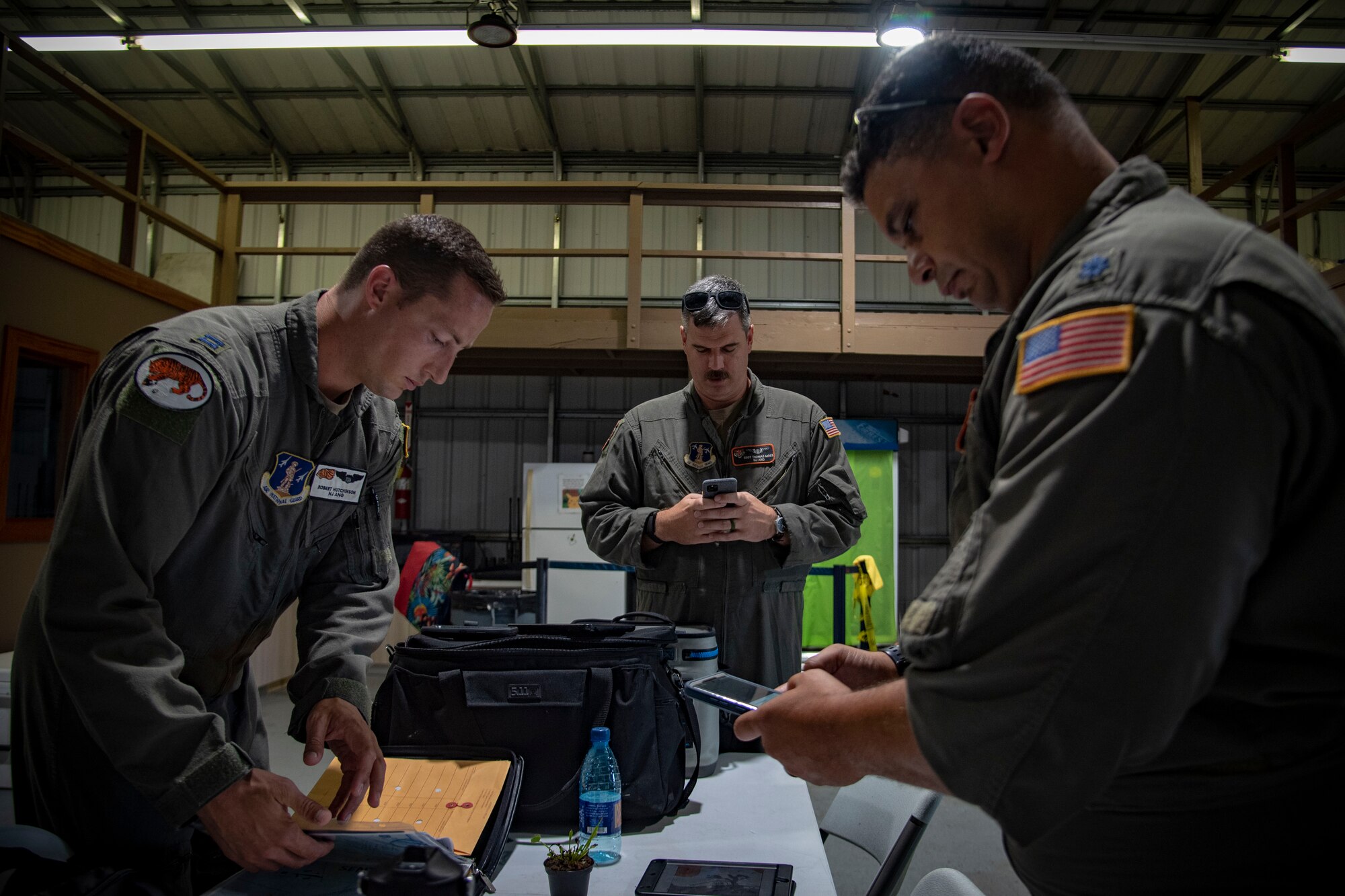 Aircrew complete pre-flight coordination.