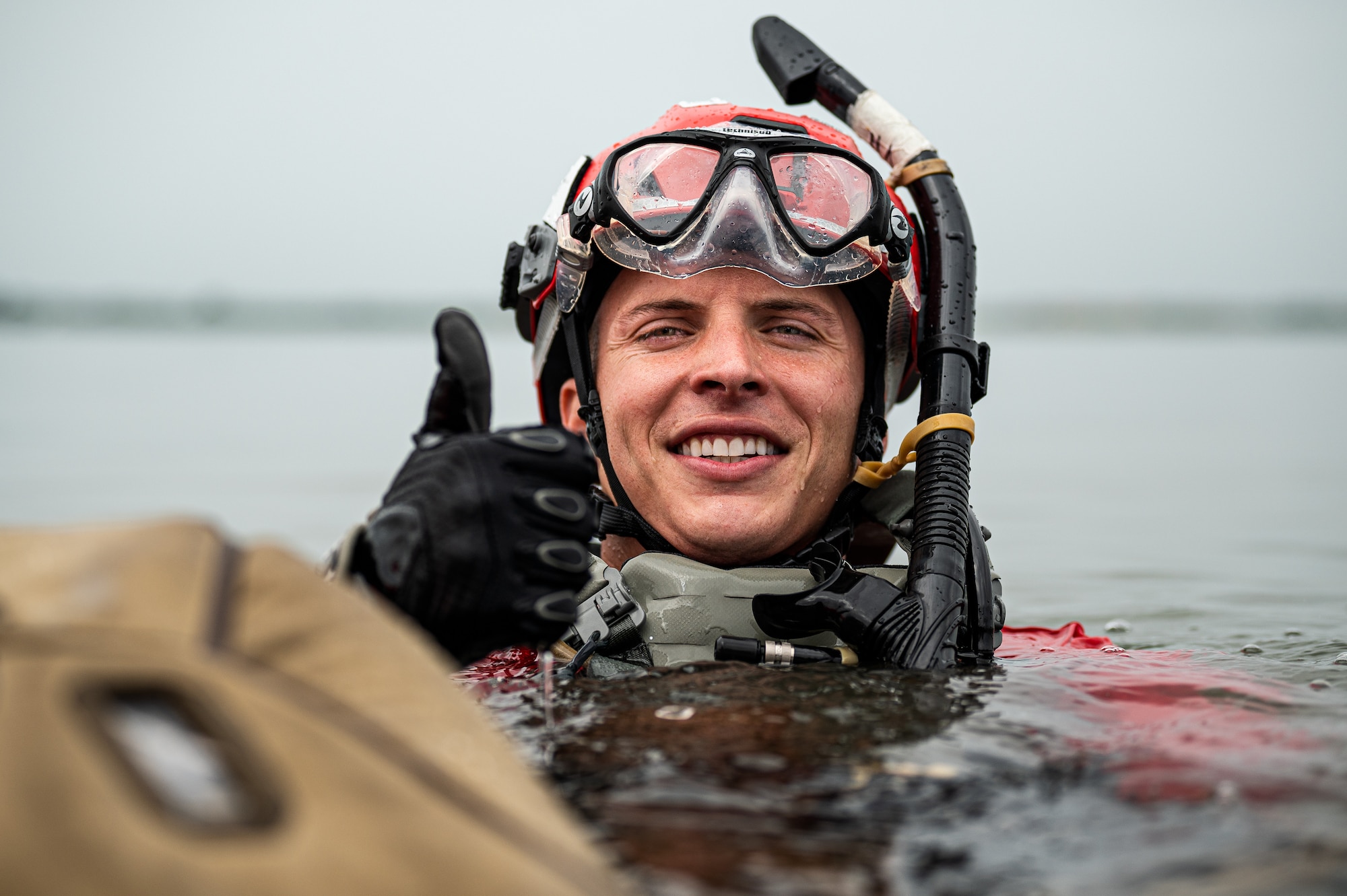 Photo of Airman swimming in water