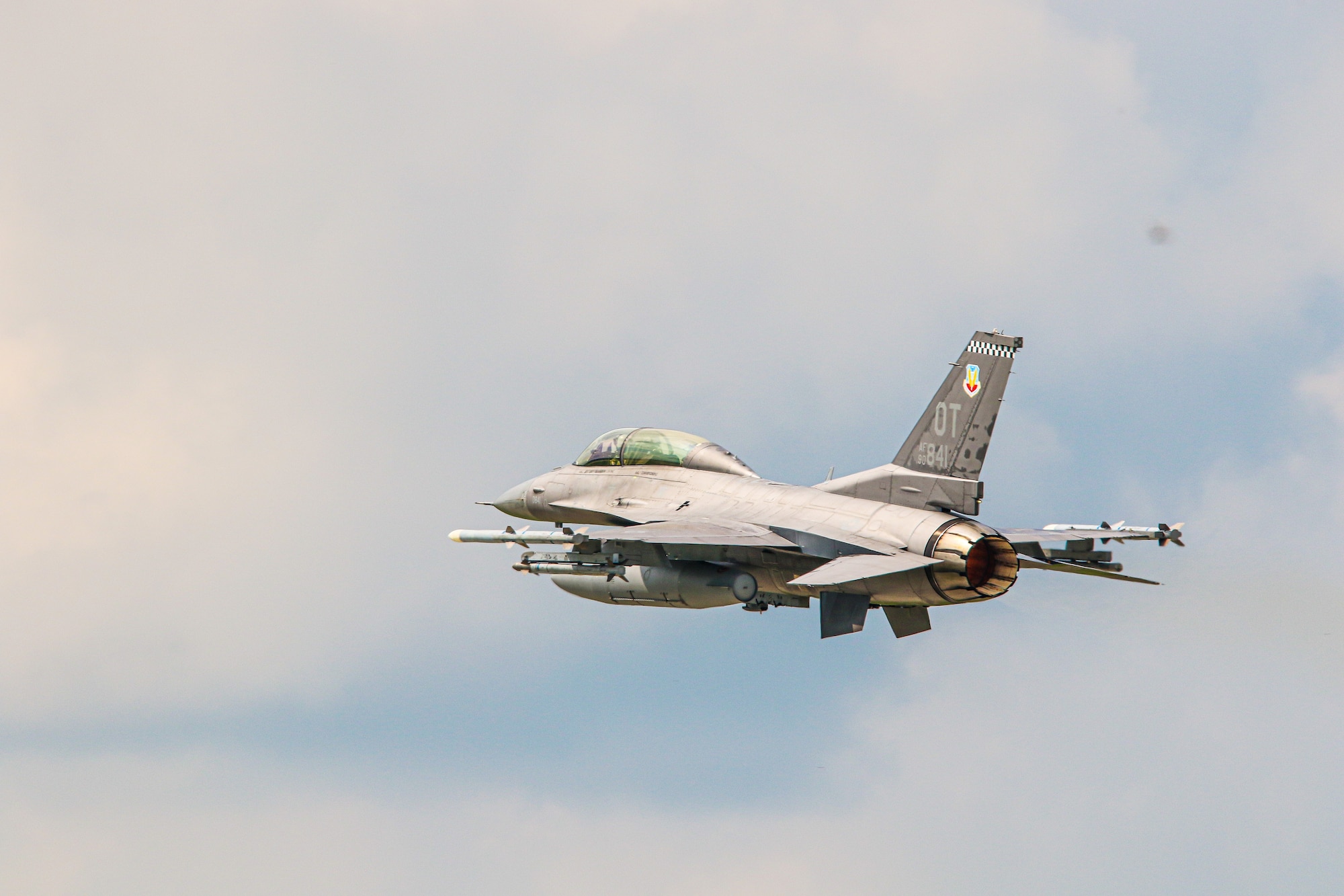 An F-16D equipped with Lockheed Martin's Legion Pod tests the infrared search and track technology during exercise Northern Lightning 21. (U.S. Air National Guard Photo by PAO Kristen Keehan)