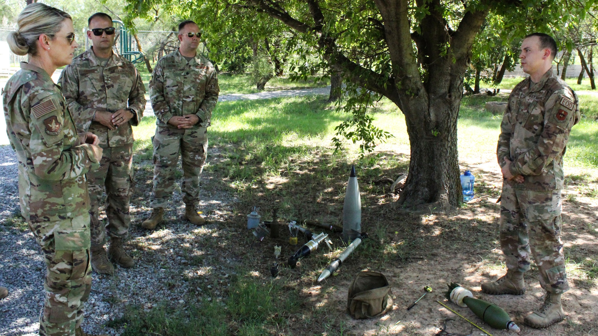 Tech. Sgt. Joshua Oliver, a 366th Training Squadron instructor,  briefs 2nd Air Force Commander Maj. Gen. Michele C. Edmondson