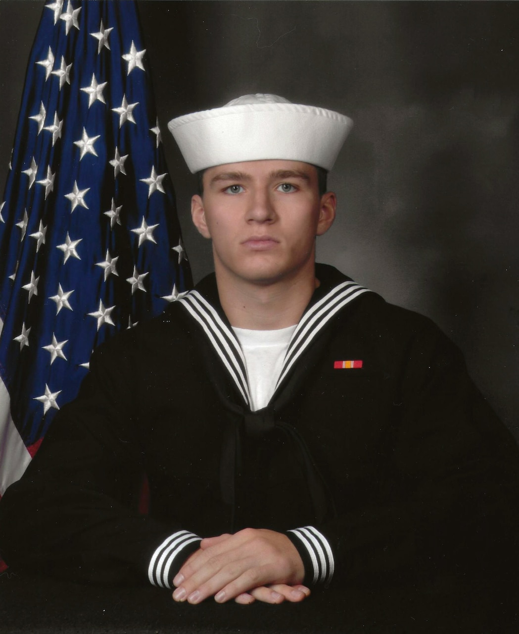 An undated portrait of Navy Corpsman Maxton W. Soviak during recruit training released by his family. Soviak was killed during an attack at the Abbey Gate of Hamid Karzai International Airport in Kabul, Afghanistan, August 26, 2021.