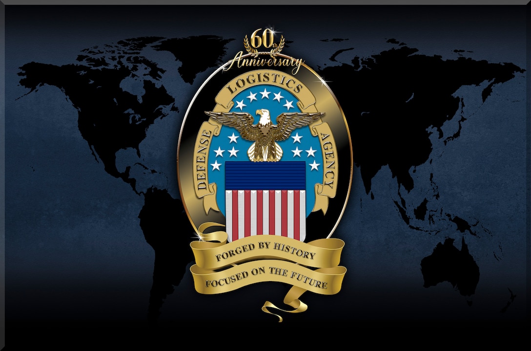 DLA logo showing an eagle, stars and stripes with the numbers 60.