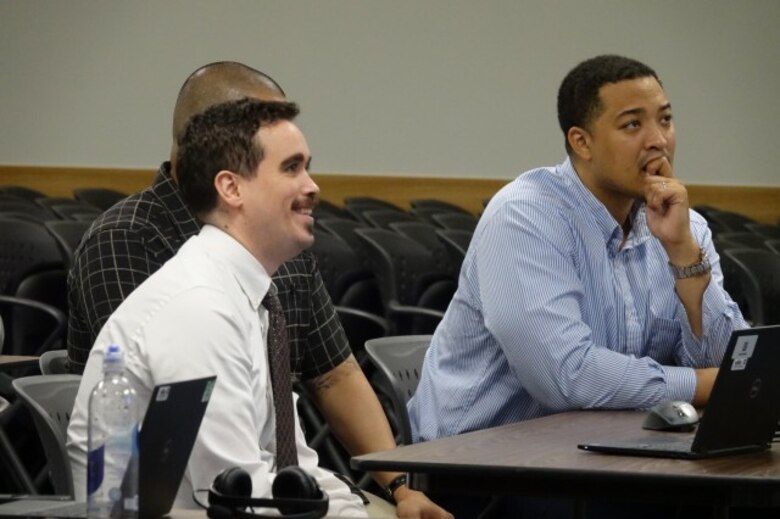 In the midst of COVID-19, U.S. Army Corps of Engineers, Far East District employees host an online Science, Technology, Engineering, and Math (STEM) event with Humphreys Central Elementary School, May 27, 2021. Dennis Headrick (left) volunteered to coordinate the District STEM program with the Camp Humphreys schools. (U.S. Army photo by Chong Yun Kim)