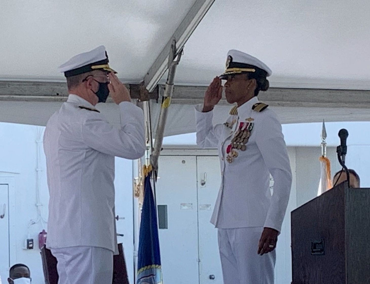 Military Sealift Command in the Atlantic (MSCLANT) changed hands when Navy Capt. Daniel E. Broadhurst relieved Navy Capt. Janice G. Smith as commodore of Norfolk-based Military Sealift Command Atlantic during a change of command ceremony held aboard USNS Comfort at Naval Station Norfolk, August 27, 2021
