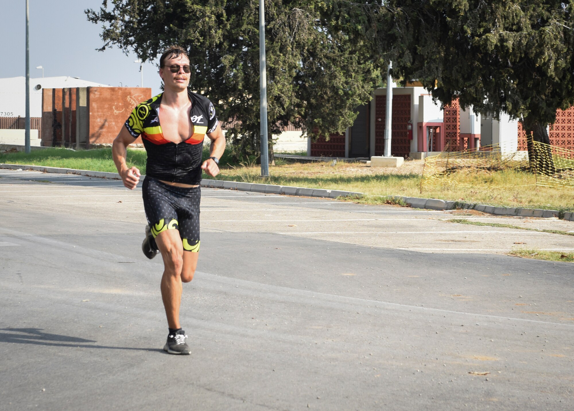 Athlete running to finish line